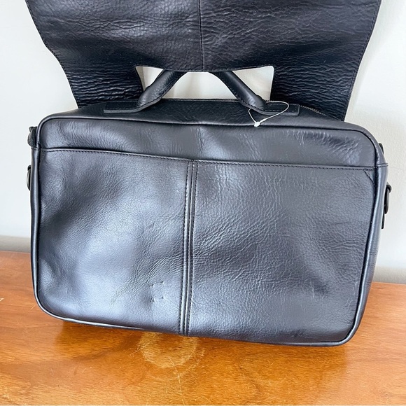 RUSTICO • Surveyor Messenger Bag black leather briefcase laptop shoulder black - Picture 7 of 16